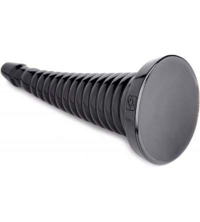 Anal Sex Toys Giant Ribbed Anal Ribbed Cone- Black (AF608) - CM18DU9TMHY $32.25