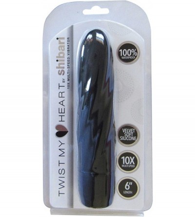 Vibrators Twist My Heart Vibe- Textured Silicone Vibrator- 10x- Black - Black - CB1925XYWXO $23.68