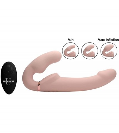 Dildos Remote Control Inflatable Vibrating Silicone Ergo Fit Strapless Strap-On - CM19355WI3E $47.82