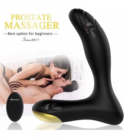 Vibrators Male Vibrating Prostate Massager Sex Toy with 2 Powerful Motors and 10 Stimulation Patterns for Wireless Remote Con...