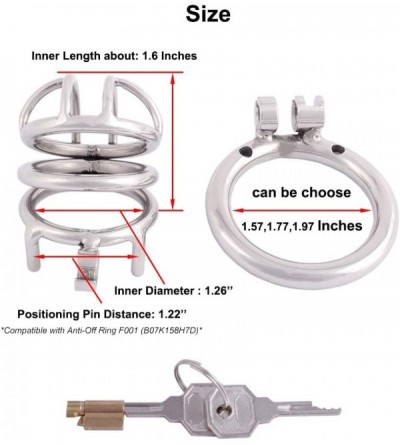 Chastity Devices Medical Grade Stainless Chastity Device Male Cock Cage Adult Game Sex Toy D050 (1.97 inch / 50mm) - C118EWLG...