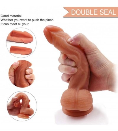 Dildos 7.5 inch Soft Realistic Dildo Bendable Penis Strong Suction Cup Sex Toy Waterpro Pink - CX1962CZ96X $13.80