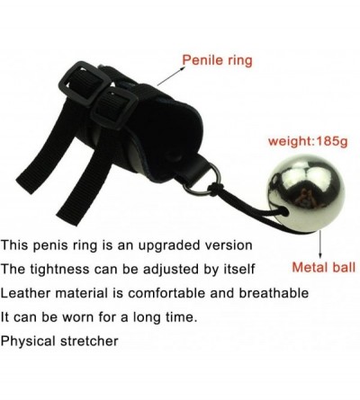 Penis Rings Penis Extender Enlargement Sleeve with Metal Ball Heavy Weight Hanger Stretcher Cock Ring Chastity Device Sex Toy...