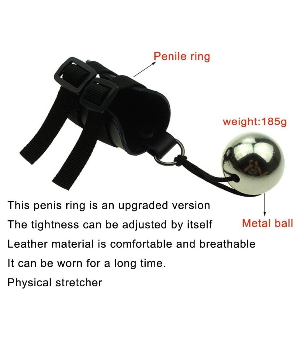 Penis Rings Penis Extender Enlargement Sleeve with Metal Ball Heavy Weight Hanger Stretcher Cock Ring Chastity Device Sex Toy...