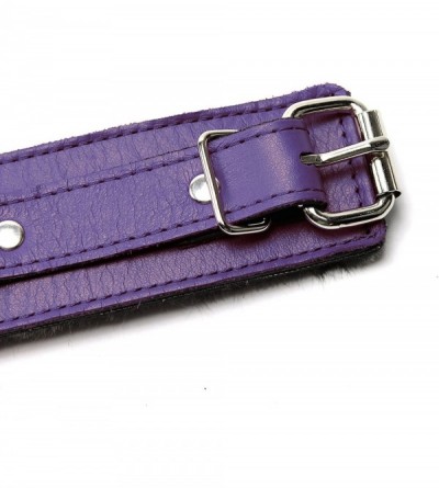 Restraints Bonn Wrist and Ankle Cuffs Handmade Full Grain Leather Restraints (Purple- Wrist) - Purple - C51887E6GQS $28.40