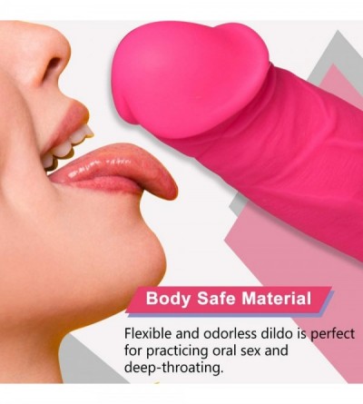Dildos 9.5 Inch Realistic Dildo- Dual Density Liquid Silicone Lifelike Penis with Strong Suction Cup for Hands-Free Play Flex...