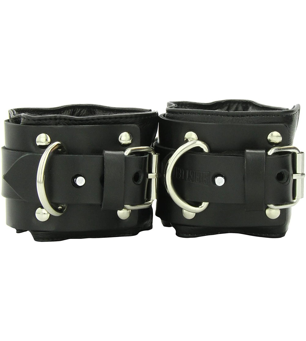 Restraints Deluxe Locking Wide Padded Bdsm Cuffs - WIDE PADDED BDSM CUFFS - CA11CZI6QU5 $24.57