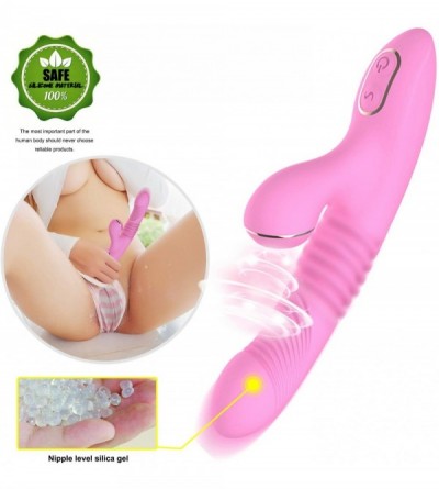 Vibrators Dual Motors Safe Silicone Wand Massager with Sucking -7 Frequency Suction&Thrusting Modes- USB Recharging - 100% Wa...