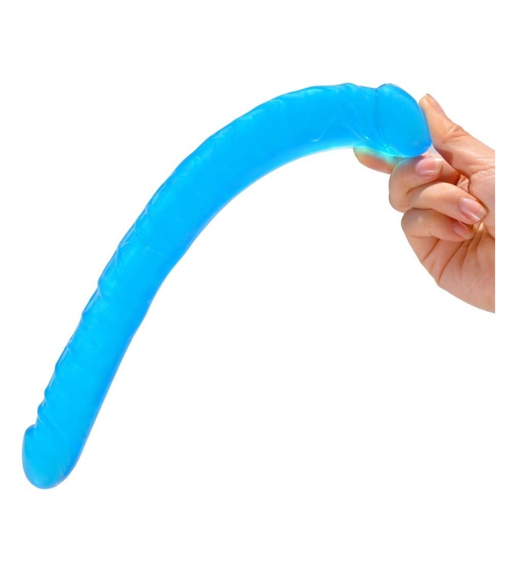 Dildos Realistic 13.2 Inch Double Dildo Dong Fake Penis Adult Sex Toys for Female Masturbation(Blue) - Blue - C618E6ZLY8L $16.03