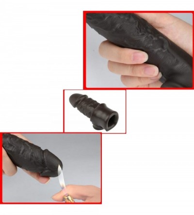 Chastity Devices 11-Inch Black Penis Sleeve Enlarger Ultra-Lifelike Fantasy X-Tensions Perfect Extender Extension Male Chasti...