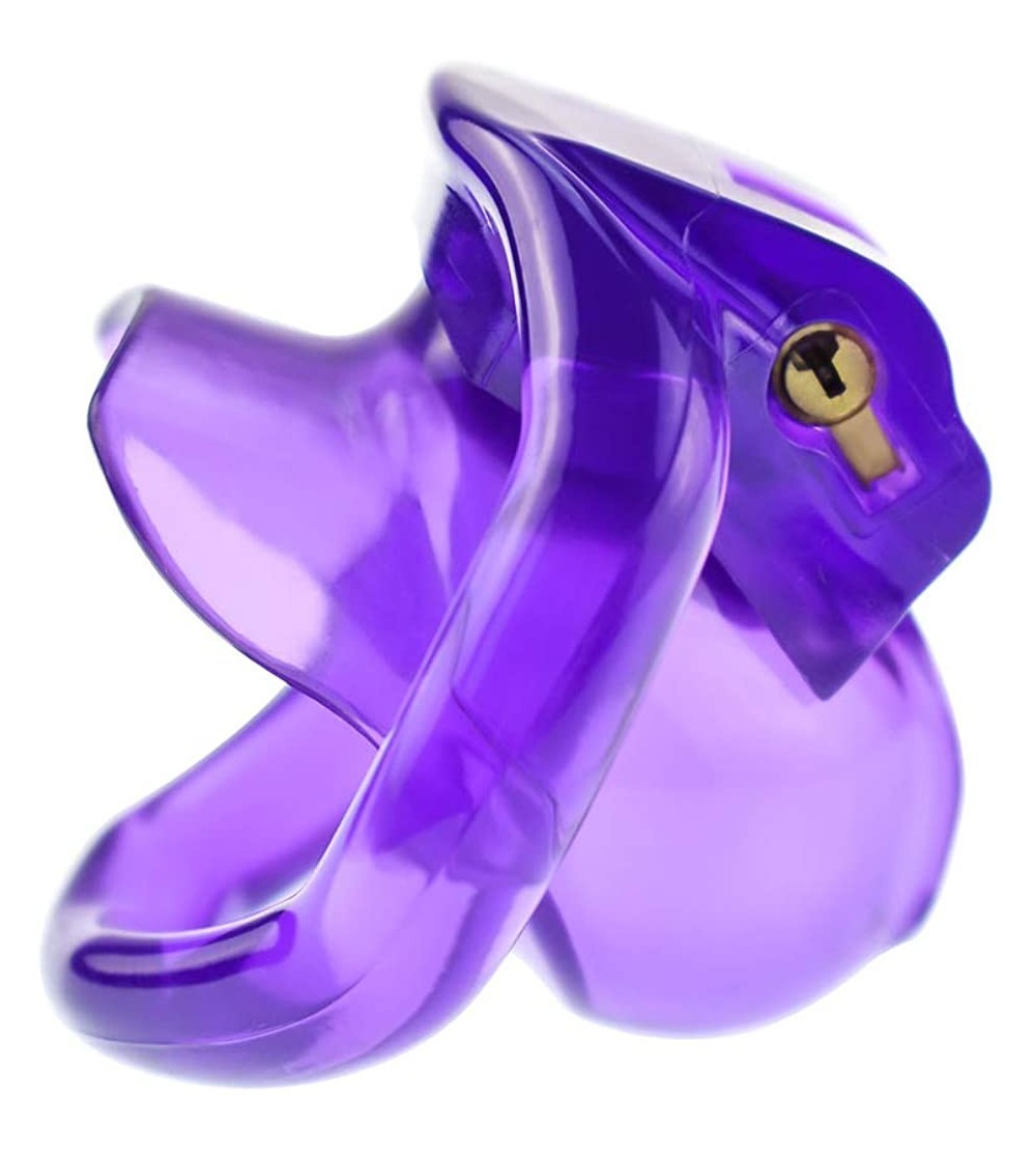 Chastity Devices Male Chastity Device Breathable Cock Penis Cage with 4 Rings Biosourced Resin for Men - Purple - CI18XHQDS3X...