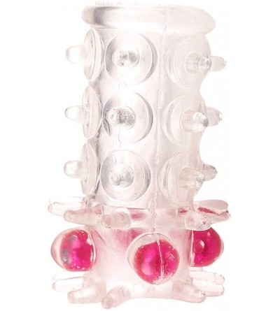 Male Masturbators Transparent Bead Massager Sleeves Rings Extender Toys for Male - CP18YDZU25Y $19.35