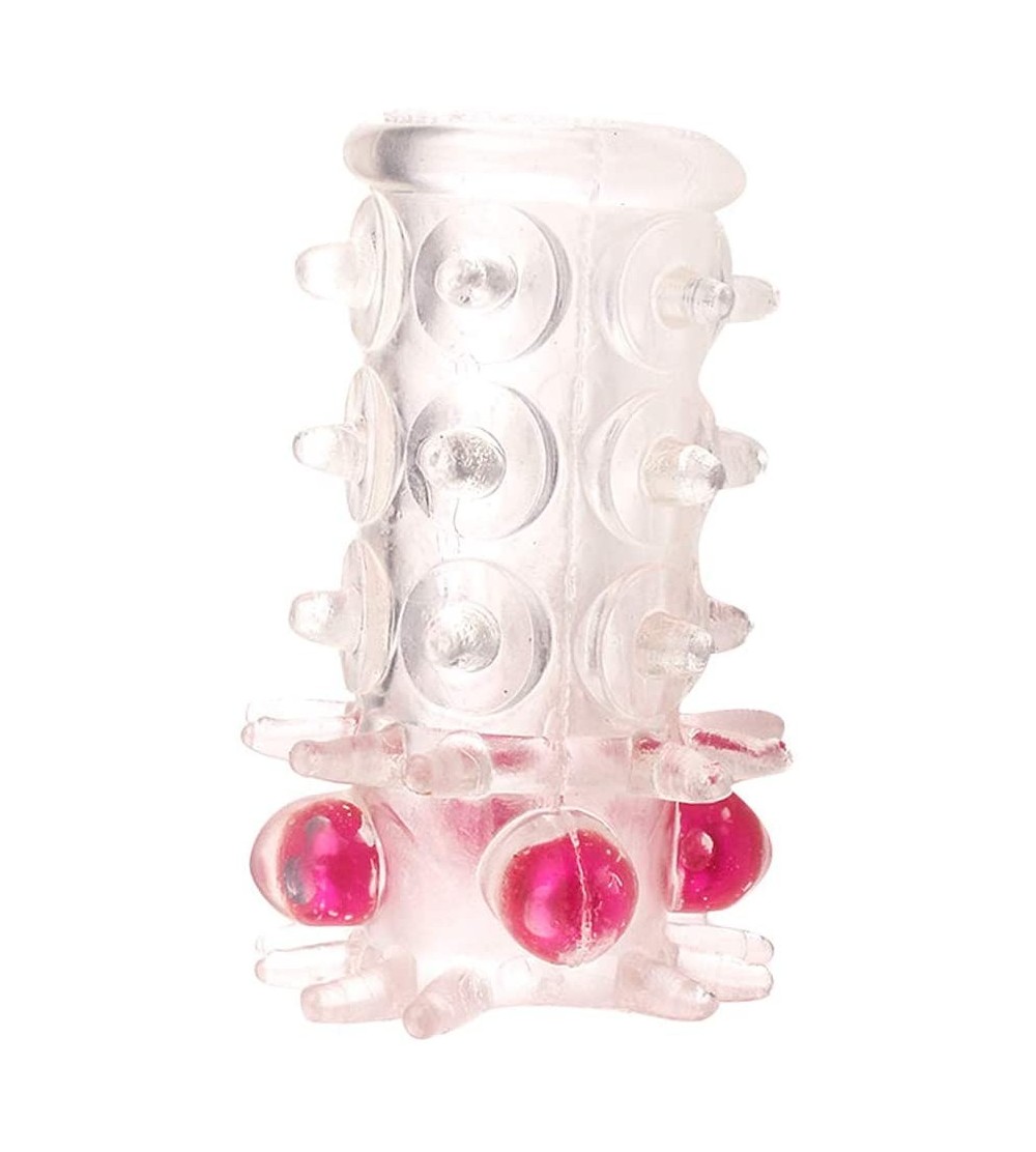 Male Masturbators Transparent Bead Massager Sleeves Rings Extender Toys for Male - CP18YDZU25Y $8.04