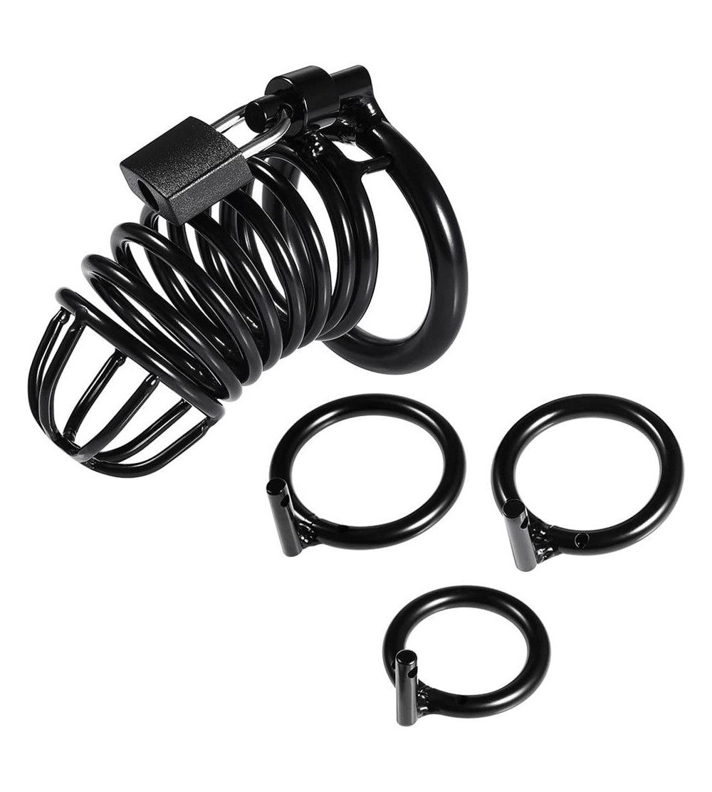 Chastity Devices Cock Cage Male Chastity Device Locked Cage Sex Toy for Men-Key and Lock Included - Black - CR186NDNN7O $18.80