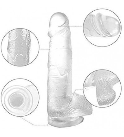 Dildos Portable 7 Inch Reàlǐstic Jelly Crystal Transparent Material Dîldɔ Women Self Pleasure Toys - CB19E8RGDKN $21.24