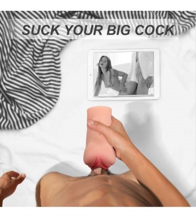 Male Masturbators Lifelike Labia Male Masturbator - Pocket Pussy 3D Realistic Textured Powerful Suck Vagina and Tight Anus St...