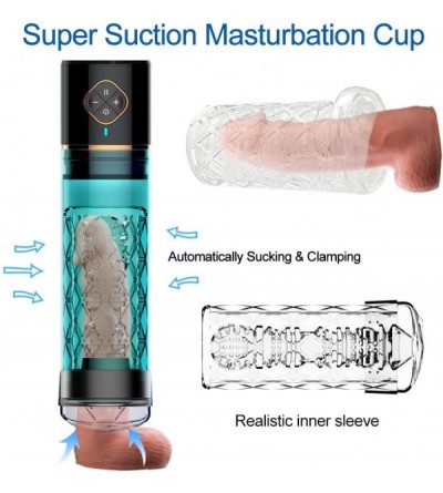 Male Masturbators Male Masturbator Automatic Penis Water Vacuum Pump with Masturbation Sleeve and 5 Suction Power for Mens Se...
