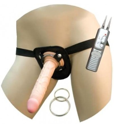 Dildos Whoppers Vibrating Dong with Universal Harness Flesh Dildo- 7 Inch - C9116U5RRUR $64.67