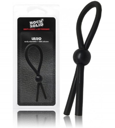 Penis Rings The Lasso Single Lock Adjustable Cock Ring - Black with Free Bottle of Adult Toy Cleaner - CV18GO746YZ $13.01