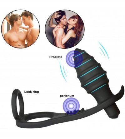 Penis Rings USB Charging P-r-ô-s-tàté Ċlóck Cọok Ring Bútt Plug for Men Pênís Pennis Rings Ex~Tend Waterproof Male Simulator ...