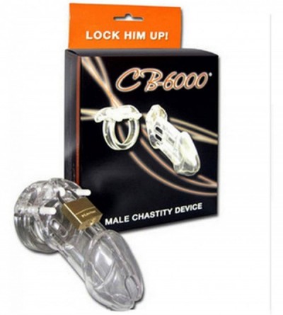 Chastity Devices Black/Clear Plastic Male Chástí-ty Device Co-ck Ca-ge Lock Male Belt Toysfor Men-CB6000 Long - Clear - C718T...
