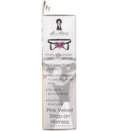 Dildos Lux Fetish Adjustable Strap-on Harness- Pink Velvet- Pink - C41148G2HIH $14.52