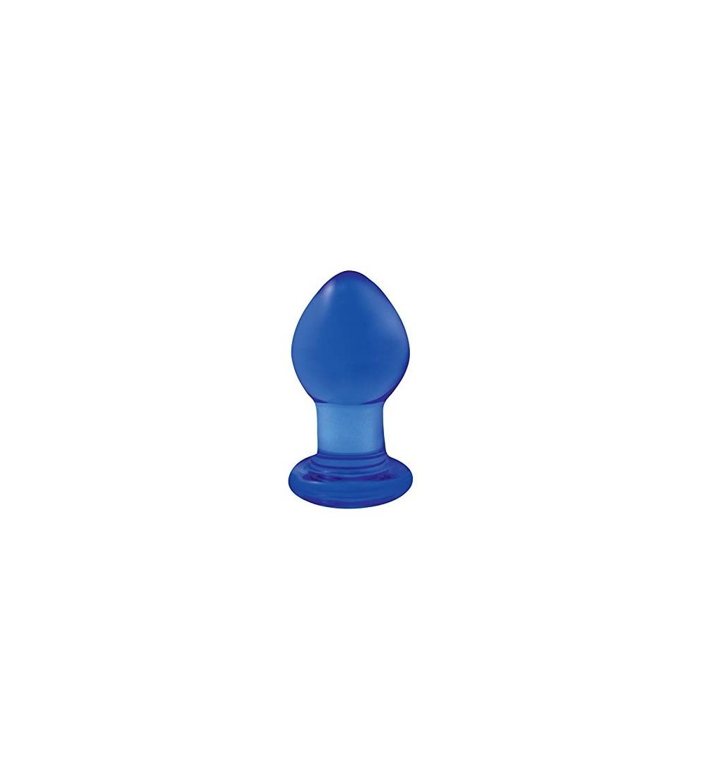 Anal Sex Toys Crystal Premium Glass Plug- Blue- Small - Blue - CG1193HR853 $9.00