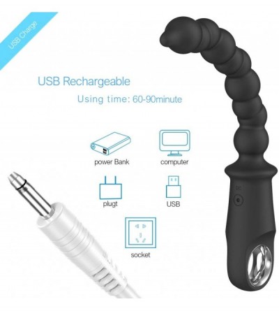 Vibrators Anal Beads Vibrator with Dual Motors- Medical Grade Silicone- G-Spot Stimulator Prostate Massager Waterproof USB Ch...