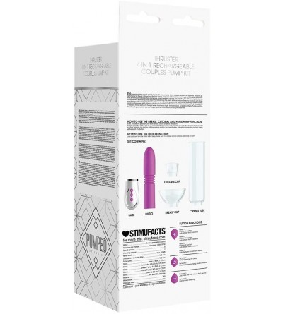 Pumps & Enlargers Pumped - Thruster - 4 in 1 Rechargeable Couples Pump Kit - Purple - CL18WYUUKKK $41.45