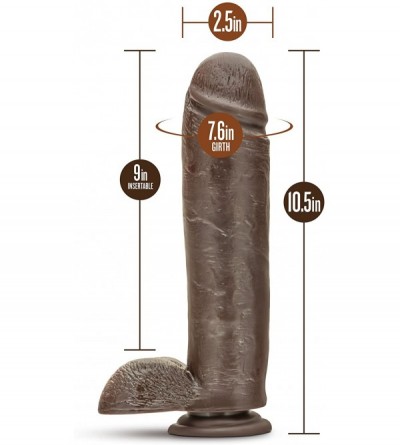 Dildos 10.5" Long Thick Extreme XL Realistic Dildo Suction Cup Strap On Compatible Sex Toy For Women Men - Chocolate Brown - ...