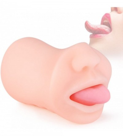 Male Masturbators Realistic Oral Sex Toys-Male Masturbator with Deep Throat Teeth and Tongue for Masturbation Soft and Skin C...
