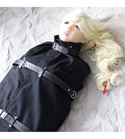 Restraints SM Extreme Bondage Clothes Sleeping Bag/Straitjacket with 6 Leather Belt- Full Body Erotic Lingerie Hand Foot Tigh...