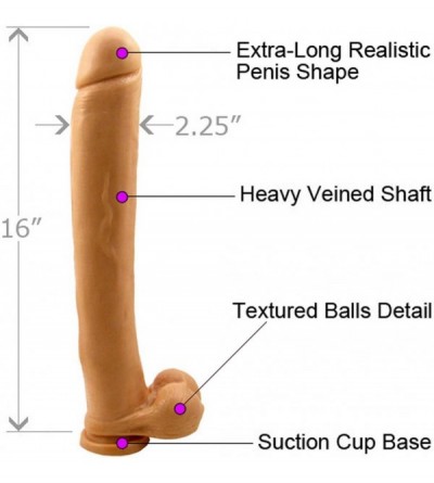Dildos Ignite EXXTREME Dong with Balls and Suction 16 Inch Flesh - C011HLIIPQR $26.25