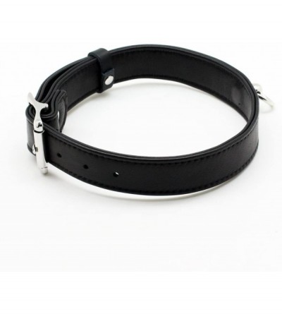 Restraints Leather Collar Choker Lockable Leather Collar Black for Men Women - Black - CO12961I6FV $14.40