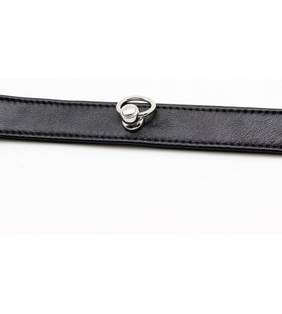 Restraints Leather Collar Choker Lockable Leather Collar Black for Men Women - Black - CO12961I6FV $14.40