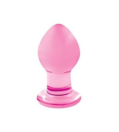 Anal Sex Toys Crystal Premium Glass Plug - Small - Pink - Pink - CW110LBNIEF $14.29