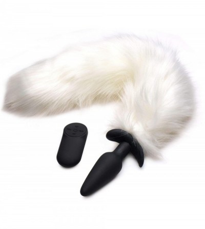 Anal Sex Toys Vibrating White Fox Tail Slender Anal Plug - C7195U56DUM $34.61