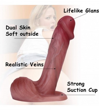 Sex Dolls Dildo Pocket Pussy- Premium Liquid Silicone Anal Dildo- Bendable Suction Cup Dildo- Huge Dildo for Women Brown G Sp...
