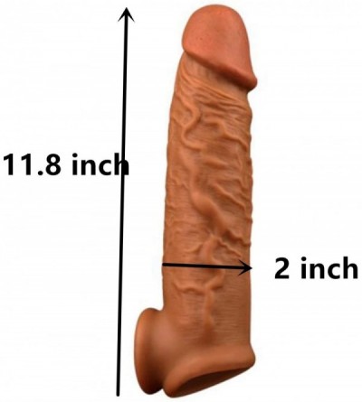 Pumps & Enlargers 2020 Extra Large 11.8 Inch Brown Silicone Pên?ís Sleeve for Men Large Extension Cóndom Thick and Big Extra ...