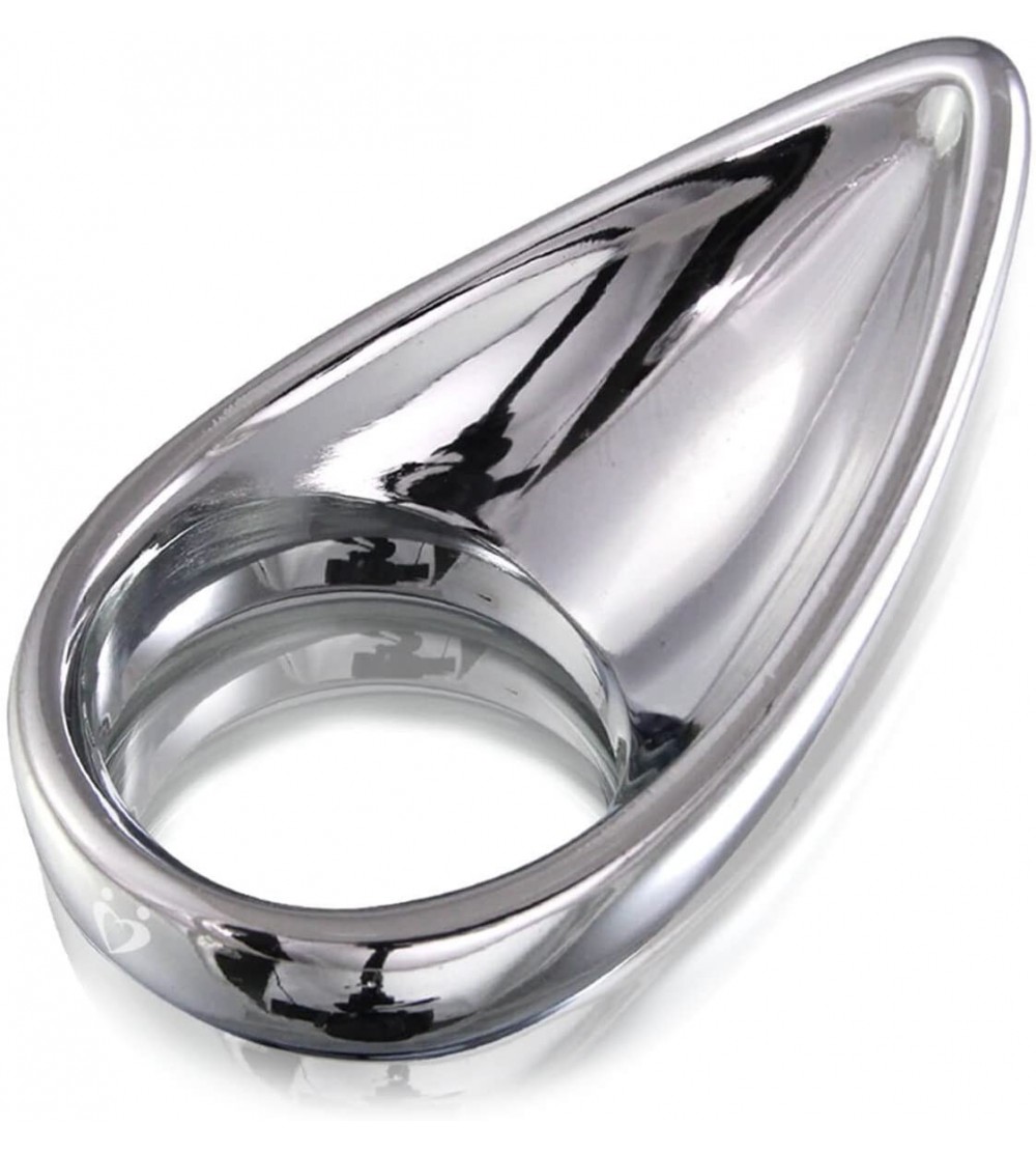 Penis Rings 1.5 Inch Cock Ring Teardrop Chrome Metal Clit Perenium Massager - C611FE3HN8H $11.13