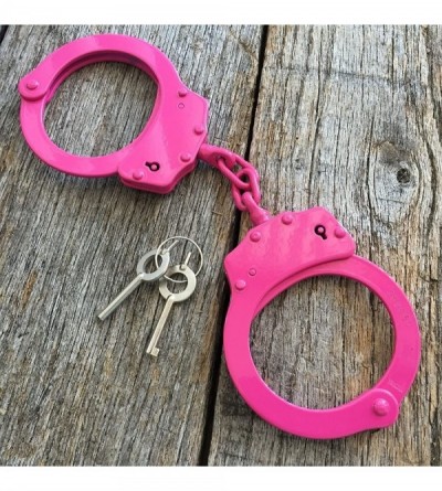 Restraints Professional Double Lock PINK Stainless Steel Police Handcuffs Real 220041-PK - CS12N3ZBV5K $10.69