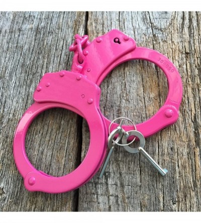 Restraints Professional Double Lock PINK Stainless Steel Police Handcuffs Real 220041-PK - CS12N3ZBV5K $10.69