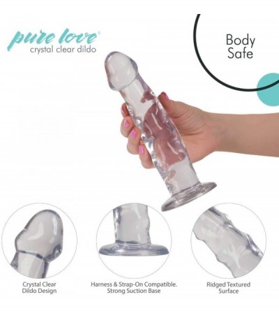 Dildos 7 Inch Crystal Clear Dildo with Suction Cup- Ultra-Raised Ridges- Adult Sex Toy - C418H5CIH07 $21.74