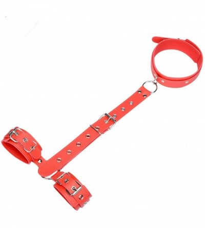 Restraints New Women Lingerie Collar Handcuffs Wrist Tied Hand Toy - Red - CO18OKDW593 $23.29