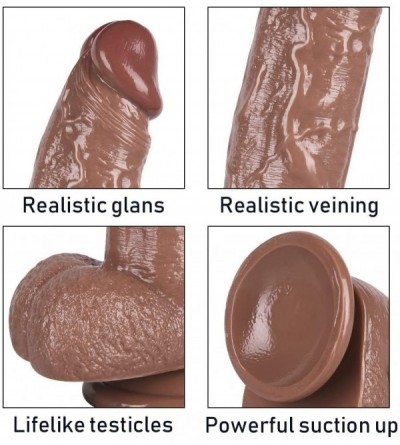 Dildos 12.4 Inch Brown Realistic Díldɔ for Sêx Women PVC Strong Suction Cup- Realistic and Extremely Soft Easy to Use Secret ...