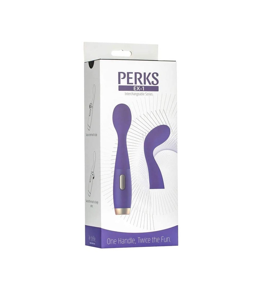 Vibrators Perks Series Ex-1 G-spot Vibrator and Clitoral Stimulating Wand Purple - C518O4G4X3S $56.96