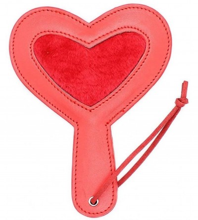 Paddles, Whips & Ticklers Handmade Leather Heart Shaped Spanking Spanking Stage Props Play - red - CL1966SANE4 $44.05