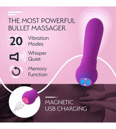 Vibrators Ultra Bullet Vibrator - 20 Powerful Modes USB Rechargeable & Whisper Quiet Bullet Massager Vibrators for Women (Pur...