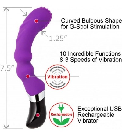 Vibrators Sensuelle Rechargeable G Spot Massager- Purple - CZ11XBVYSYL $21.24