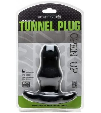 Anal Sex Toys Double Tunnel Plug- Hollow Butt Plug- PFBlend- TPR/Silicone- Use for Anal Training- Black- Large - CN11C08QE4X ...